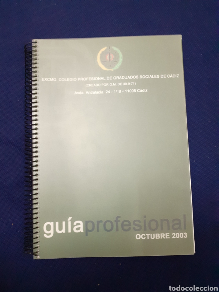 Libri di seconda mano: COLEGIO PROFECIONAL DE GRADUADOS SOCIALES DE CADIZ, GUIA PROFECIONAL OCTUBRE 2003, ESTADO EXCELENTE