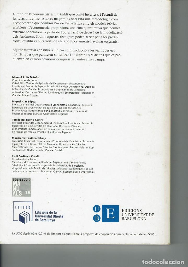 Libros de segunda mano: INTRODUCCI&Oacute; A LECONOMETRIA. 1999 (1.8) - Foto 2