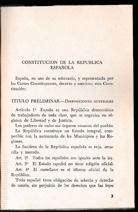 Libros de segunda mano: Constituci&oacute;n de la Rep&uacute;blica Espa&ntilde;ola 1931 - Foto 2