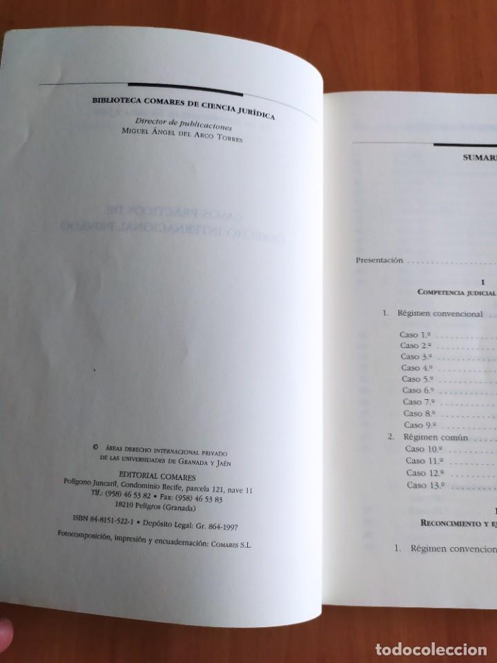 Libros de segunda mano: CASOS PR&Aacute;CTICOS DE DERECHO INTERNACIONAL PRIVADO COMARES - Foto 2