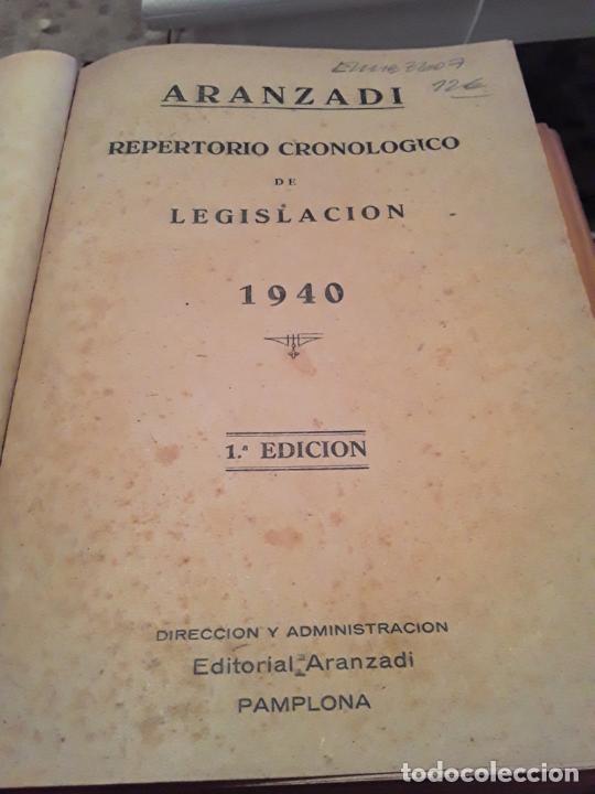 Libros de segunda mano: REPERTORIO CRONOLOGICO DE LEGISLACION 1940.ARANZADI.1era EDICION 1940.PAMPLONA.1461 PAG.