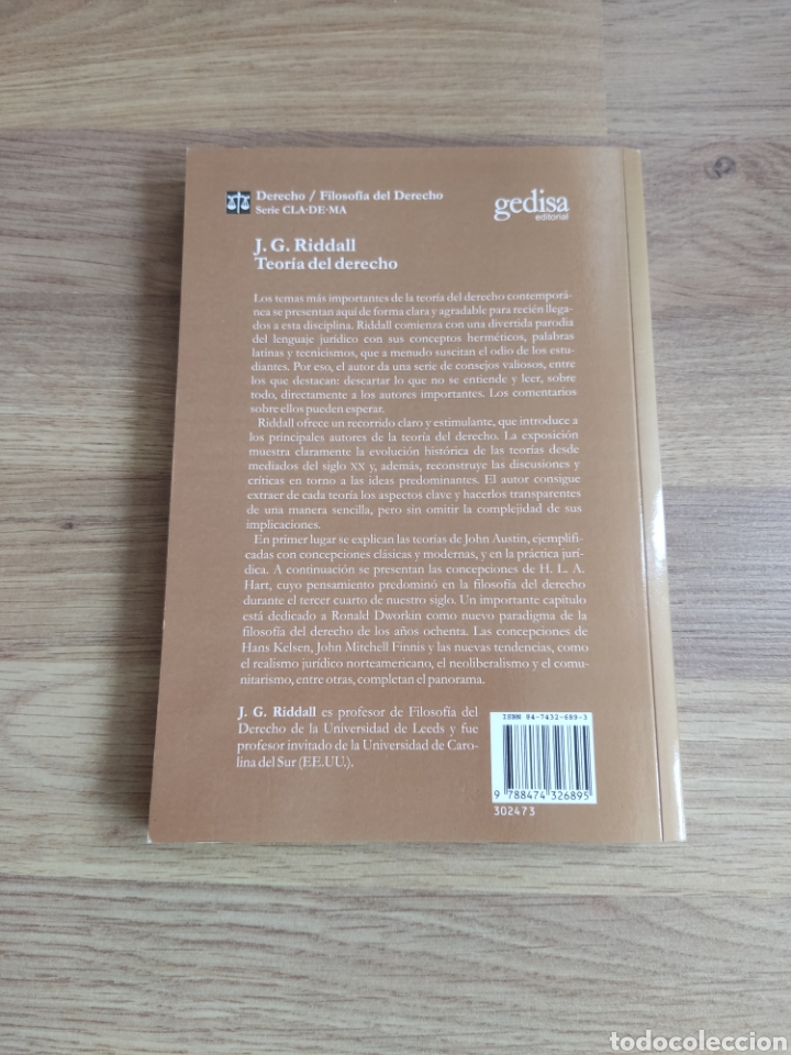 Libros de segunda mano: Teor&iacute;a del derecho. J. G. Riddall - Foto 2