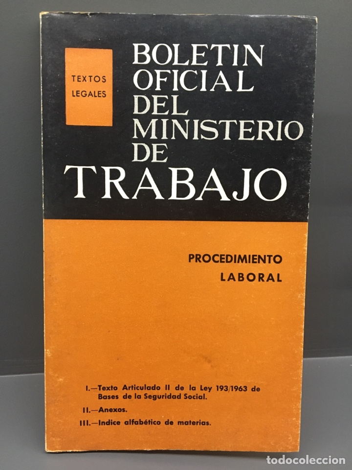 Second hand books: BOLETIN OFICIAL DEL MINISTERIO DE TRABAJO