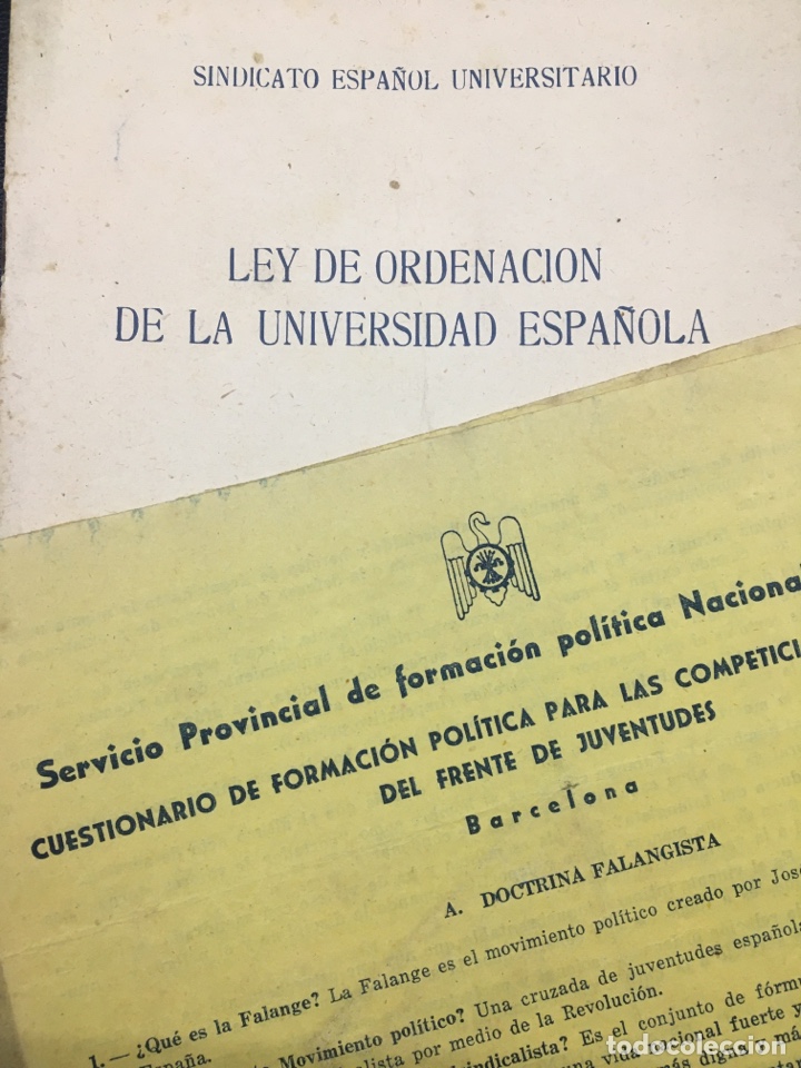 Second hand books: LEY DE ORDENACI&Oacute;N DE LA UNIVERSIDAD ESPA&Ntilde;OLA + CUESTIONARIO FRENTE JUVENTUDES