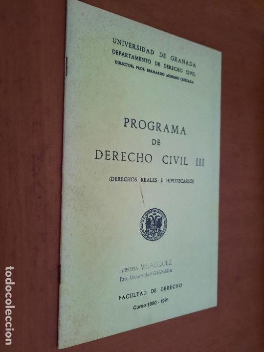Libri di seconda mano: DERECHO CIVIL III. PROGRAMA DE UNIVERSIDAD DE DERECHO DE GRANADA. GRAPA. BUEN ESTADO. DIFICIL