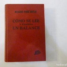 Libros de segunda mano: COMO SE LEE Y EXAMINA UN BALANCE POCO USO BUEN ESTADO RICARDO PIQUE BATLLE CUARTA EDICION 1956. Lote 324470888