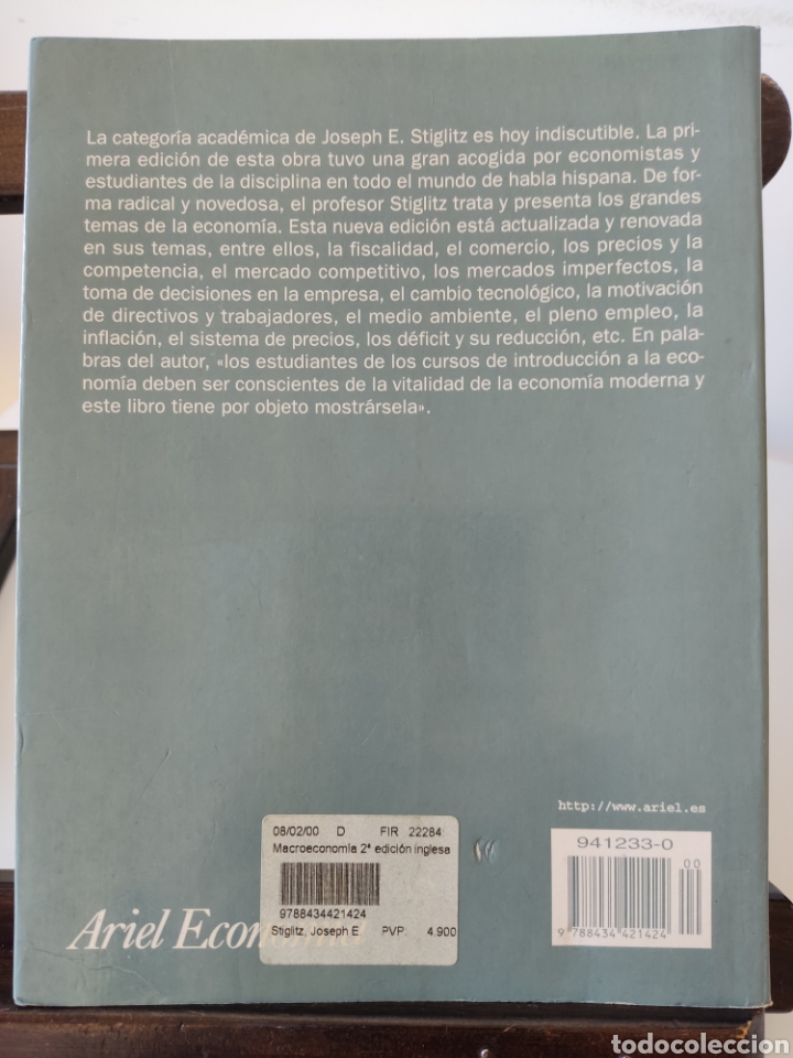 Libros de segunda mano: Macroeconom&iacute;a/ Joseph Stiglitz - Foto 2