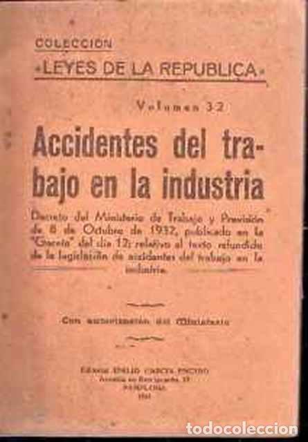 Second hand books: Accidentes de trabajo en la industria - VV. AA.