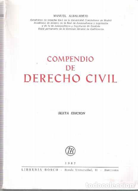 Libros de segunda mano: Compendio de Derecho Civil - Albaladejo, Manuel - Foto 1