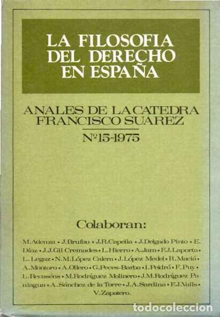 Second hand books: La Filosof&iacute;a del Derecho en Espa&ntilde;a - Departamento de Filosof&iacute;a del Derecho