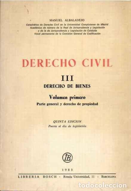 Libri di seconda mano: Derecho Civil III. Derecho de Bienes. Volumen primero - Albadalejo, Manuel
