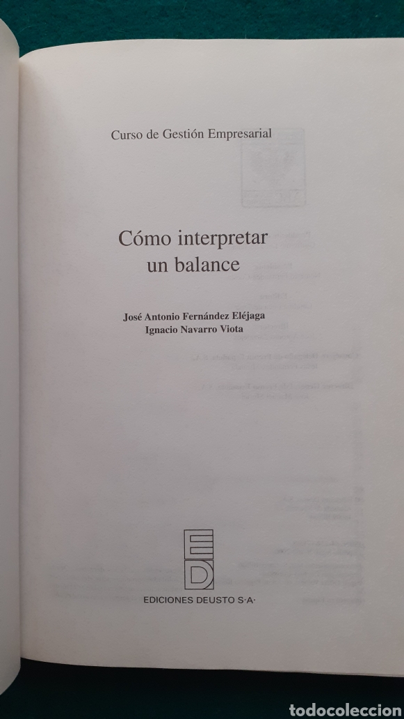 Libros de segunda mano: FERN&Aacute;NDEZ, J.A. C&oacute;mo interpretar un balance - Foto 3