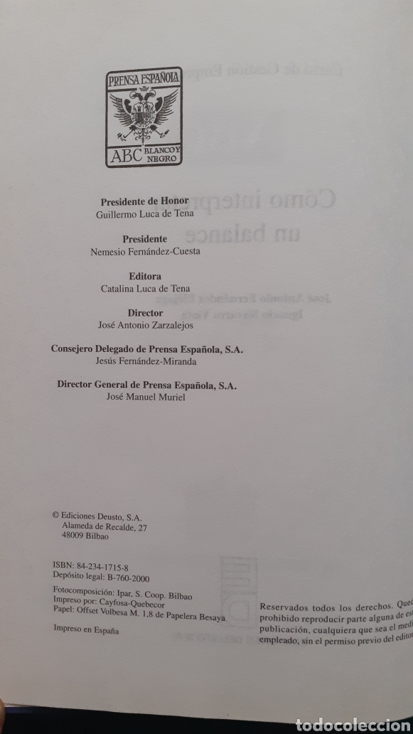 Libros de segunda mano: FERN&Aacute;NDEZ, J.A. C&oacute;mo interpretar un balance - Foto 4