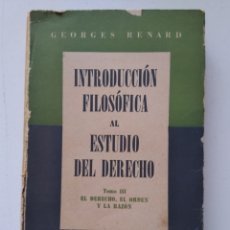 Libri di seconda mano: INTRODUCCIÓN FILOSOFICA AL ESTUDIO DEL DERECHO. Lote 339716513