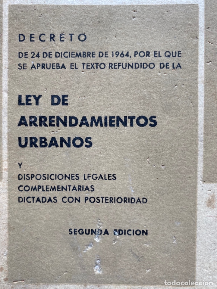 Libros de segunda mano: Ley de arrendamientos urbanos y disposiciones legales complementarias. 1969