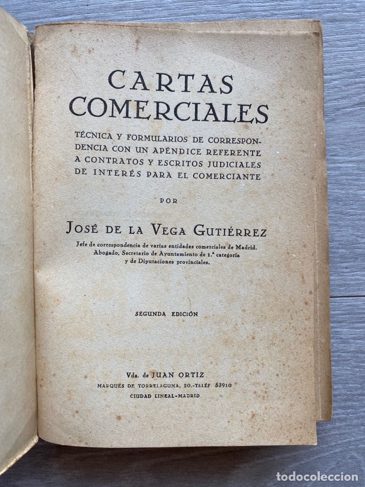 Libros de segunda mano: CARTAS COMERCIALES / JOSE DE LA VEGA - Foto 3