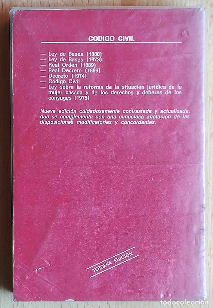Libros de segunda mano: C&oacute;digo Civil - C&iacute;vitas 1976 - Foto 3