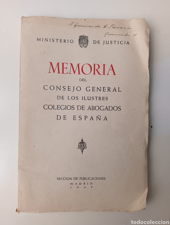 Libros de segunda mano: Consejo Colegios de abogados - Memoria a&ntilde;o 1947