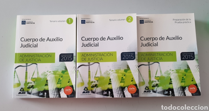 Libri di seconda mano: LOTE 3 LIBROS CUERPO DE AUXILIO JUDICIAL 2015 ADMINISTRACION DE JUSTICIA (Mad Siete Editores, 2015)