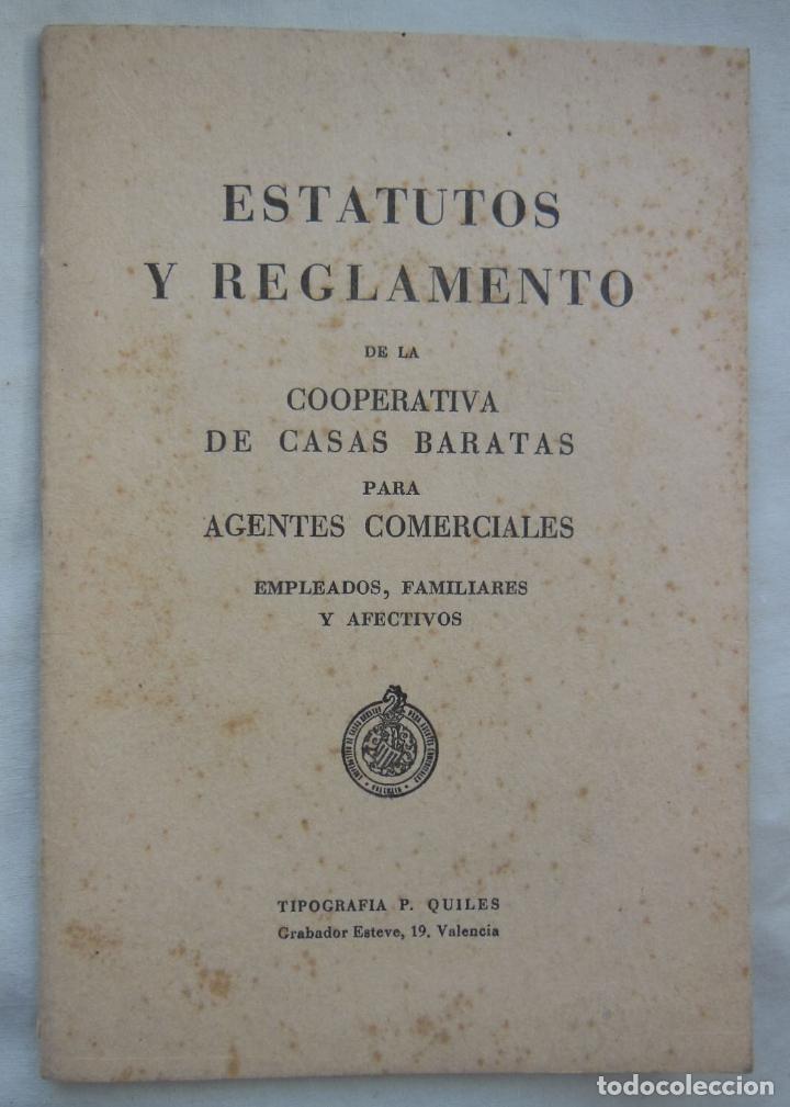 Libros de segunda mano: ESTATUTOS Y REGLAMENTO DE LA COOPERATIVA DE CASAS BARATAS PARA AGENTES COMERCIALES,...