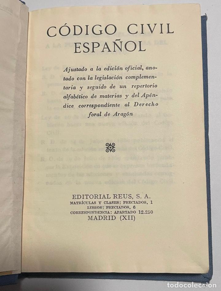 Libros de segunda mano: CODIGO CIVIL, Biblioteca Reus - Foto 2