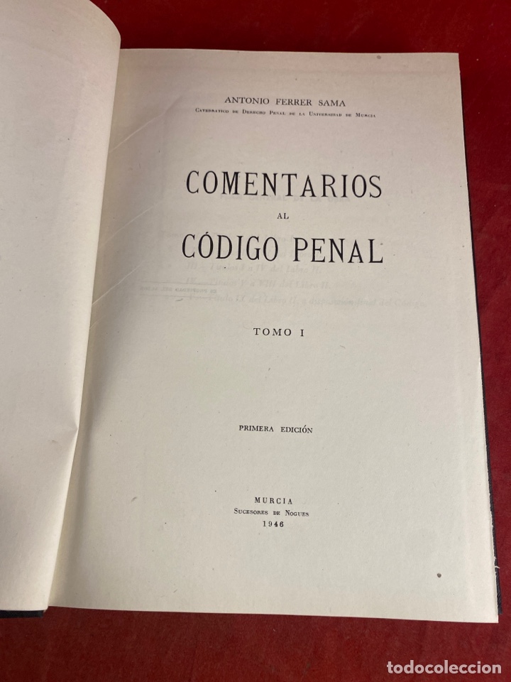 Libros de segunda mano: COMENTARIOS AL C&Oacute;DIGO PENAL - Foto 2