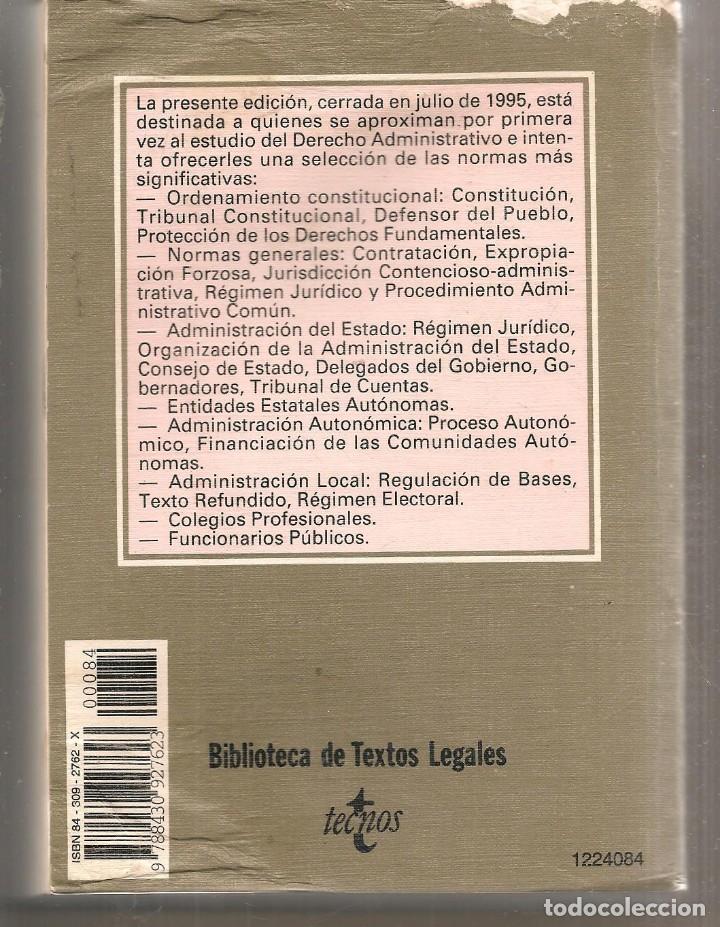 Libros de segunda mano: NORMAS ADMINISTRATIVAS B&Aacute;SICAS. 7&ordf; EDICI&Oacute;N 1995. TECNOS.(*) - Foto 2