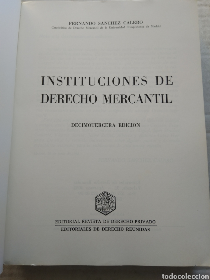 Libros de segunda mano: INSTITUCIONES DE DERECHO MERCANTIL - Foto 2