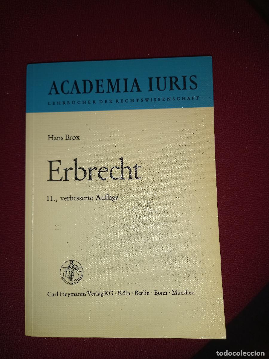 Libri di seconda mano: HANS BROX, ERBRECHT, 11&ordf; ED