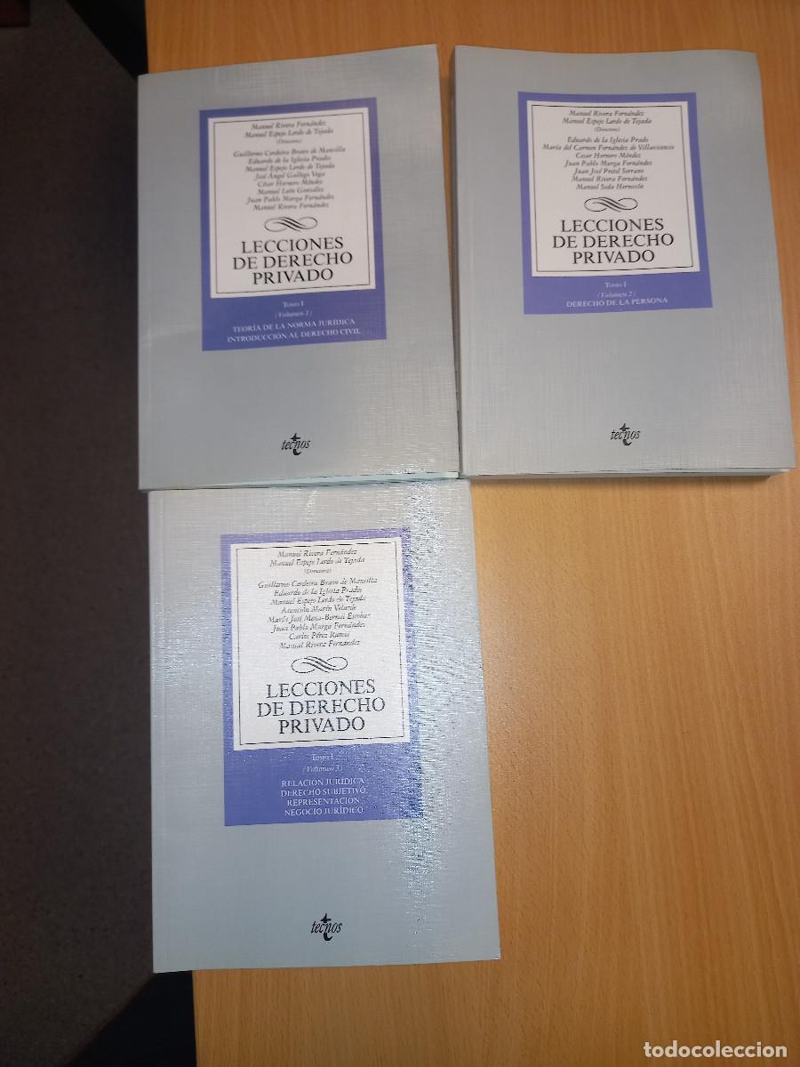 Libros de segunda mano: RIVERA/ESPEJO, Lecciones de Derecho privado, Tomo I (tres vol&uacute;menes)