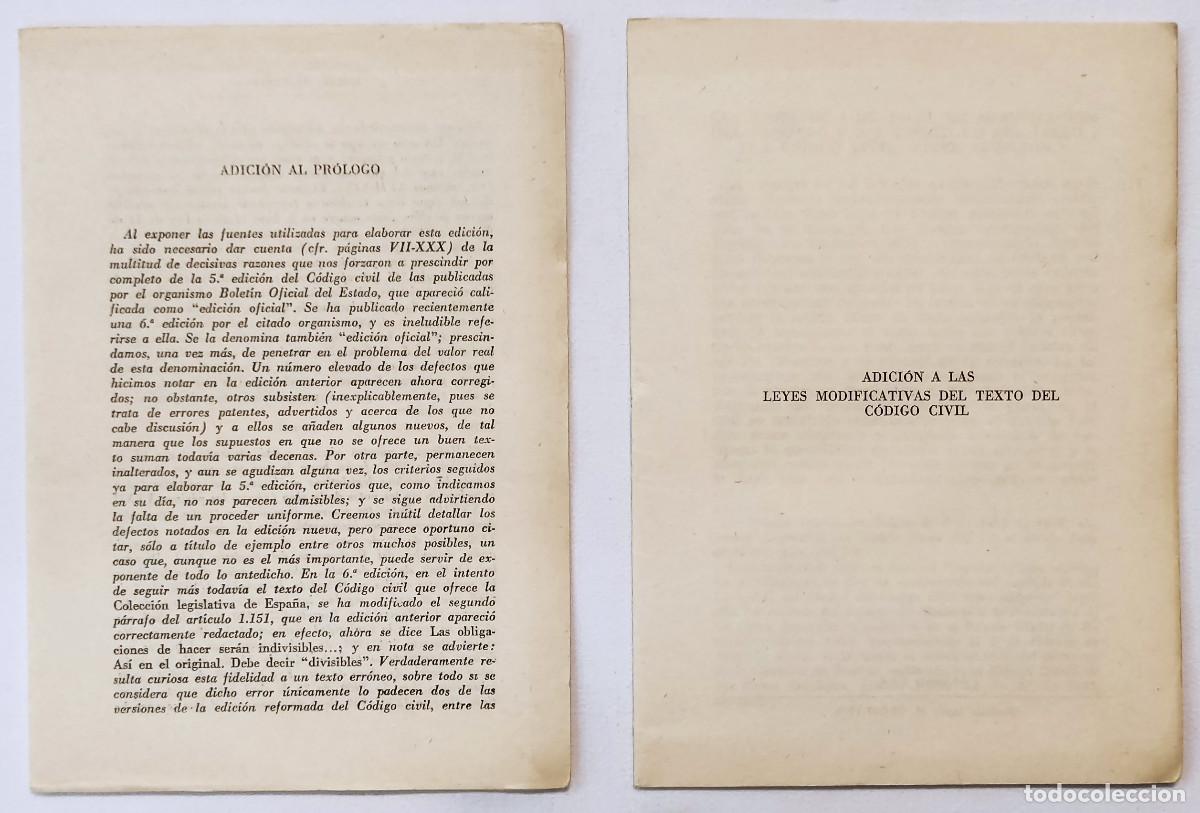 Libros de segunda mano: C&Oacute;DIGO CIVIL, 1969. - Foto 4