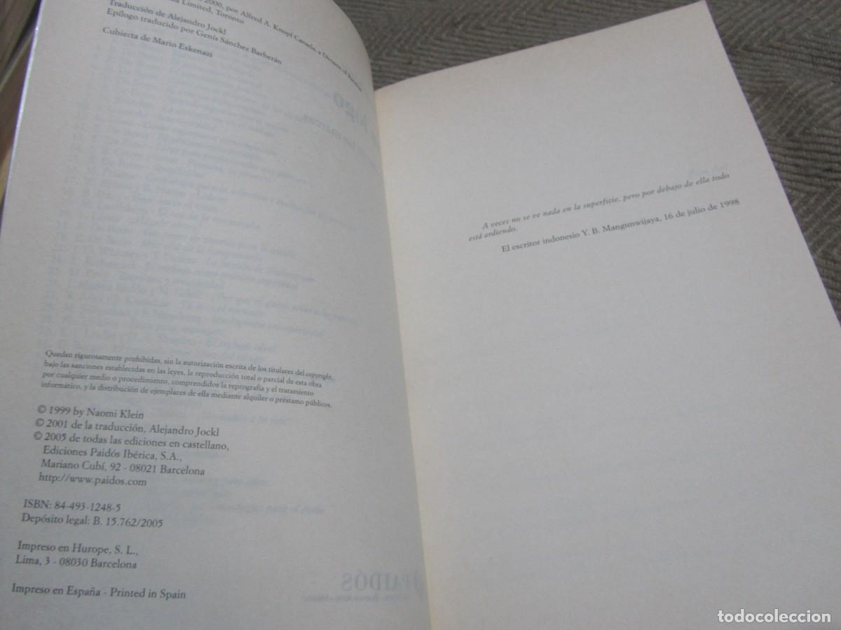 Libros de segunda mano: NO LOGO, LIBRO DE NAOMI KLEIN, EL PODER DE LAS MARCAS, EDITORIAL PAIDOS 2005. - Foto 4