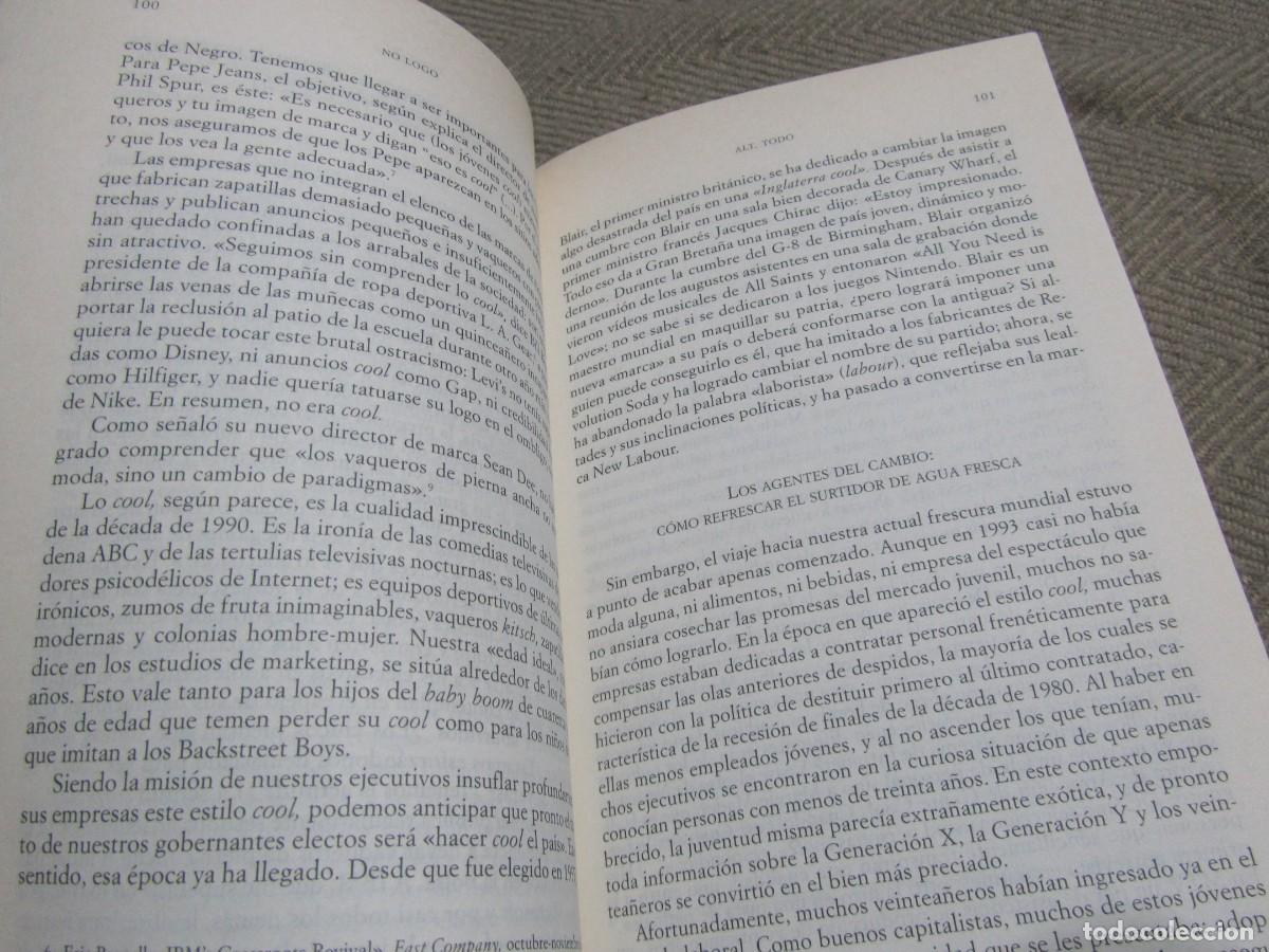 Libros de segunda mano: NO LOGO, LIBRO DE NAOMI KLEIN, EL PODER DE LAS MARCAS, EDITORIAL PAIDOS 2005. - Foto 9