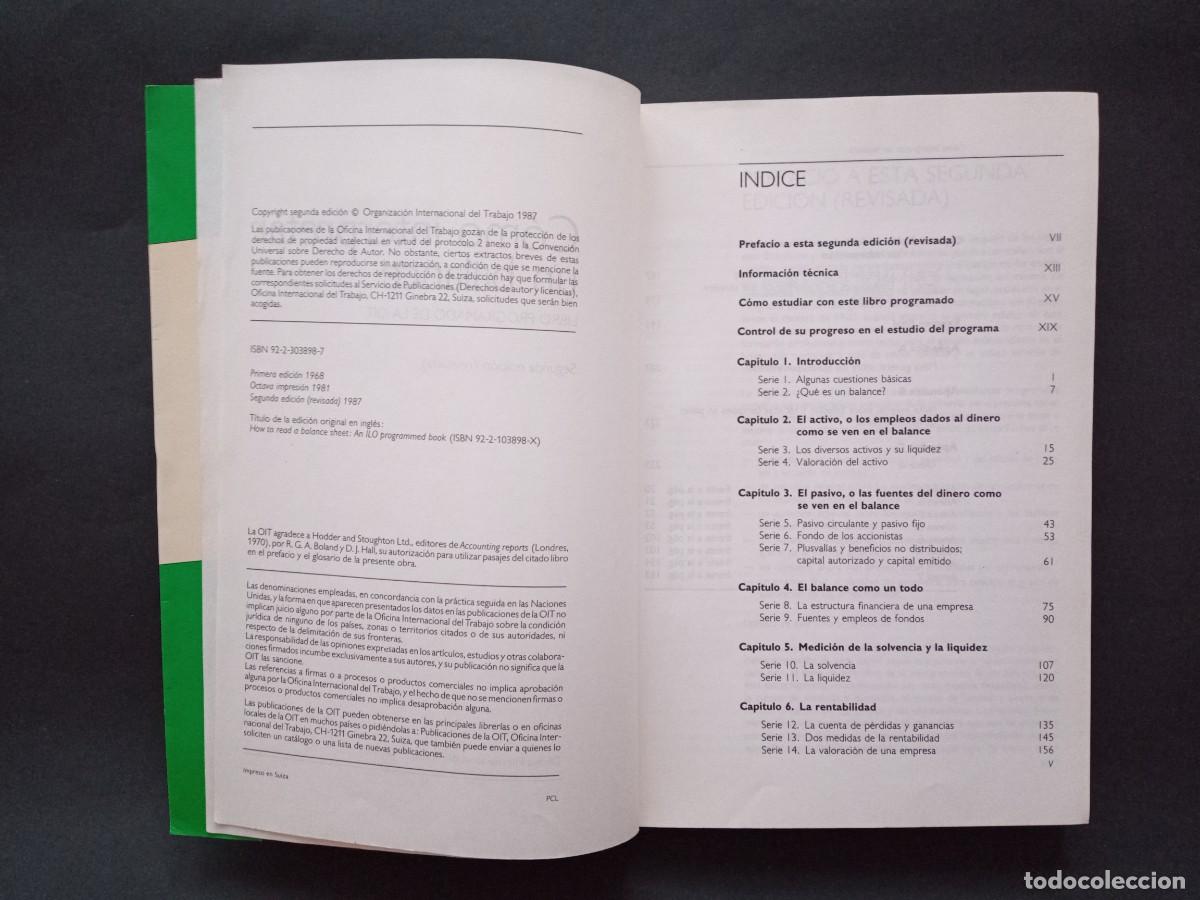 Libros de segunda mano: C&Oacute;MO INTERPRETAR UN BALANCE. LIBRO PROGRAMADO DE LA OIT. SEGUNDA EDICI&Oacute;N REVISADA. GINEBRA, 1987. - Foto 5