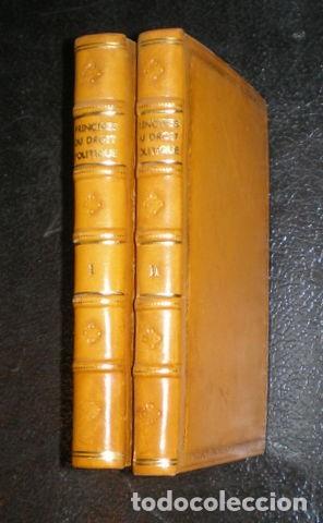 Libri di seconda mano: BURLAMAQUI, Jean-Jacques: PRINCIPES DU DROIT POLITIQUE. 2 vols. 1751. Plena piel. Primera edici&oacute;n