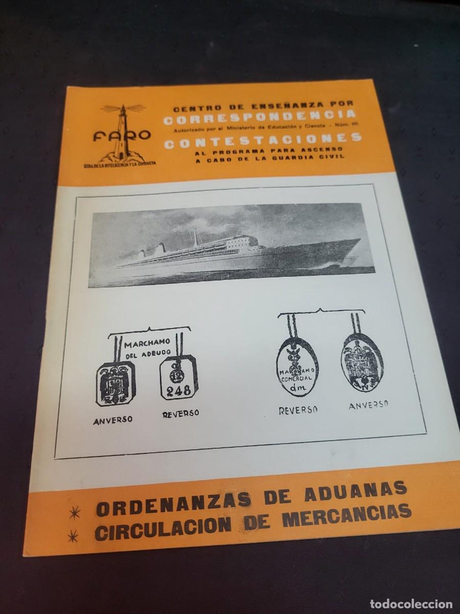 Second hand books: PROGRAMA ASCENSO CABO GUARDIA CIVIL ADUANAS CIRCULACION MERCANCIAS ACADEMIA FARO A&Ntilde;OS 60