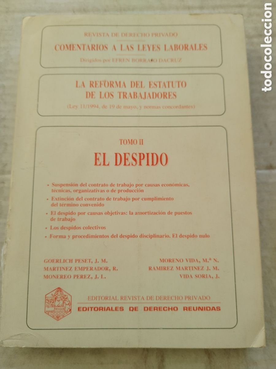 Libros de segunda mano: EL DESPIDO/VV. AA. - Foto 1