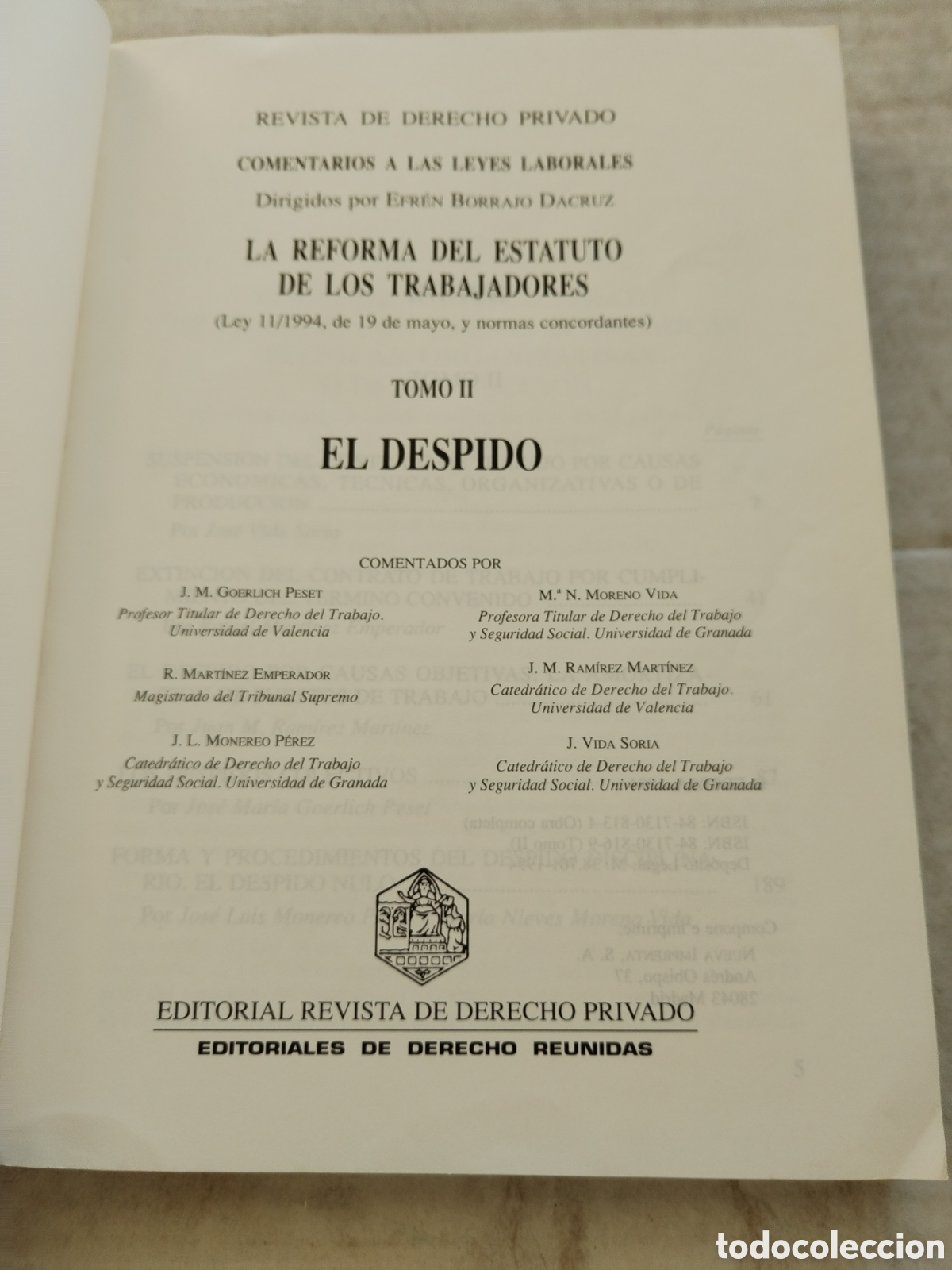 Libros de segunda mano: EL DESPIDO/VV. AA. - Foto 2