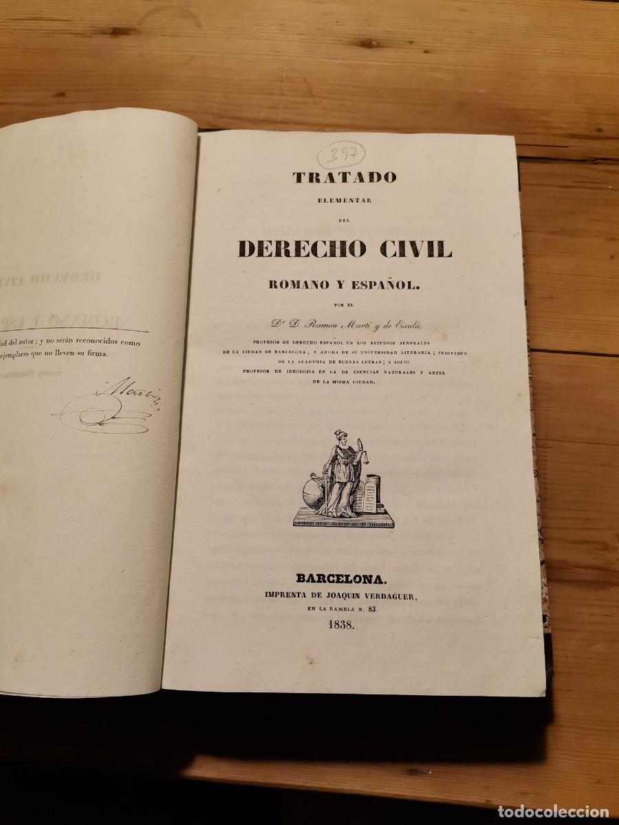 Libros de segunda mano: Tratado elementary del derecho civil 1838 - Foto 2