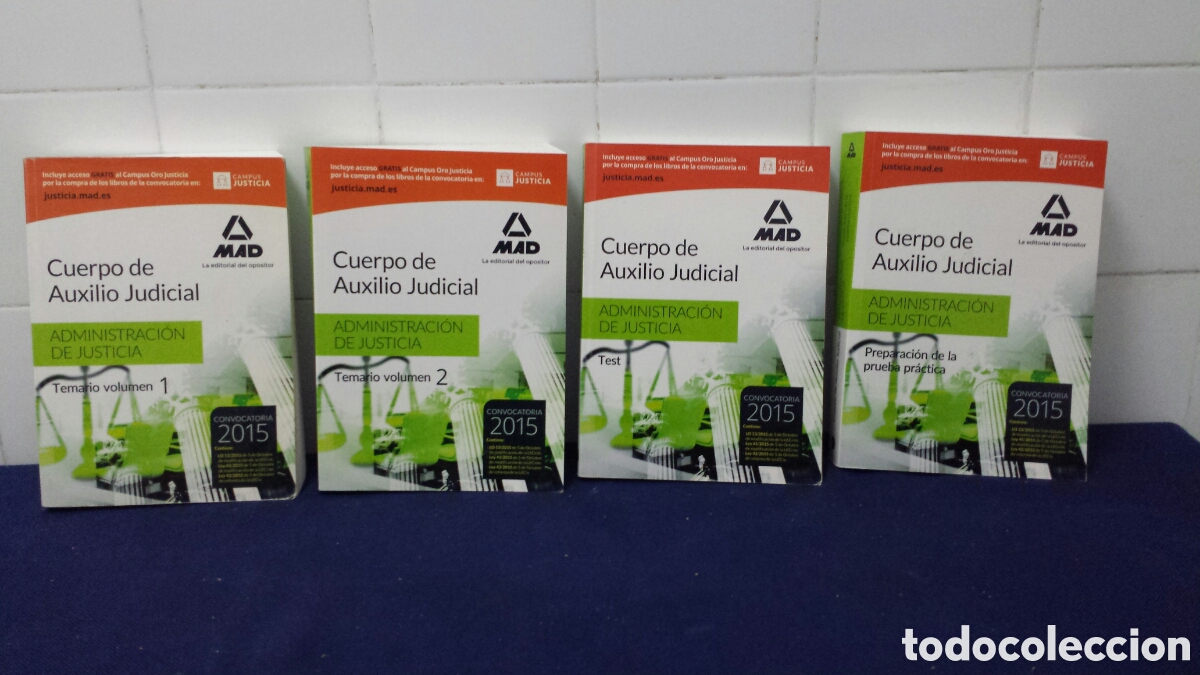 Libros de segunda mano: CUERPO DE AUXILIO JUDICIAL, ADMINISTRACION DE JUSTICIA, EDICION COMPLETA, BUEN ESTADO