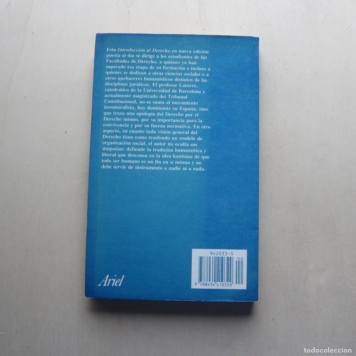 Libros de segunda mano: INTRODUCCI&Oacute;N AL DERECHO - ANGEL LATORRE (ARIEL) - Foto 2