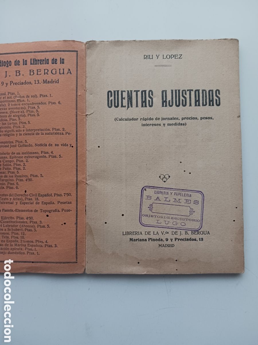 Libros de segunda mano: Cuentas ajustadas, Riu y L&oacute;pez, sin fecha - Foto 2