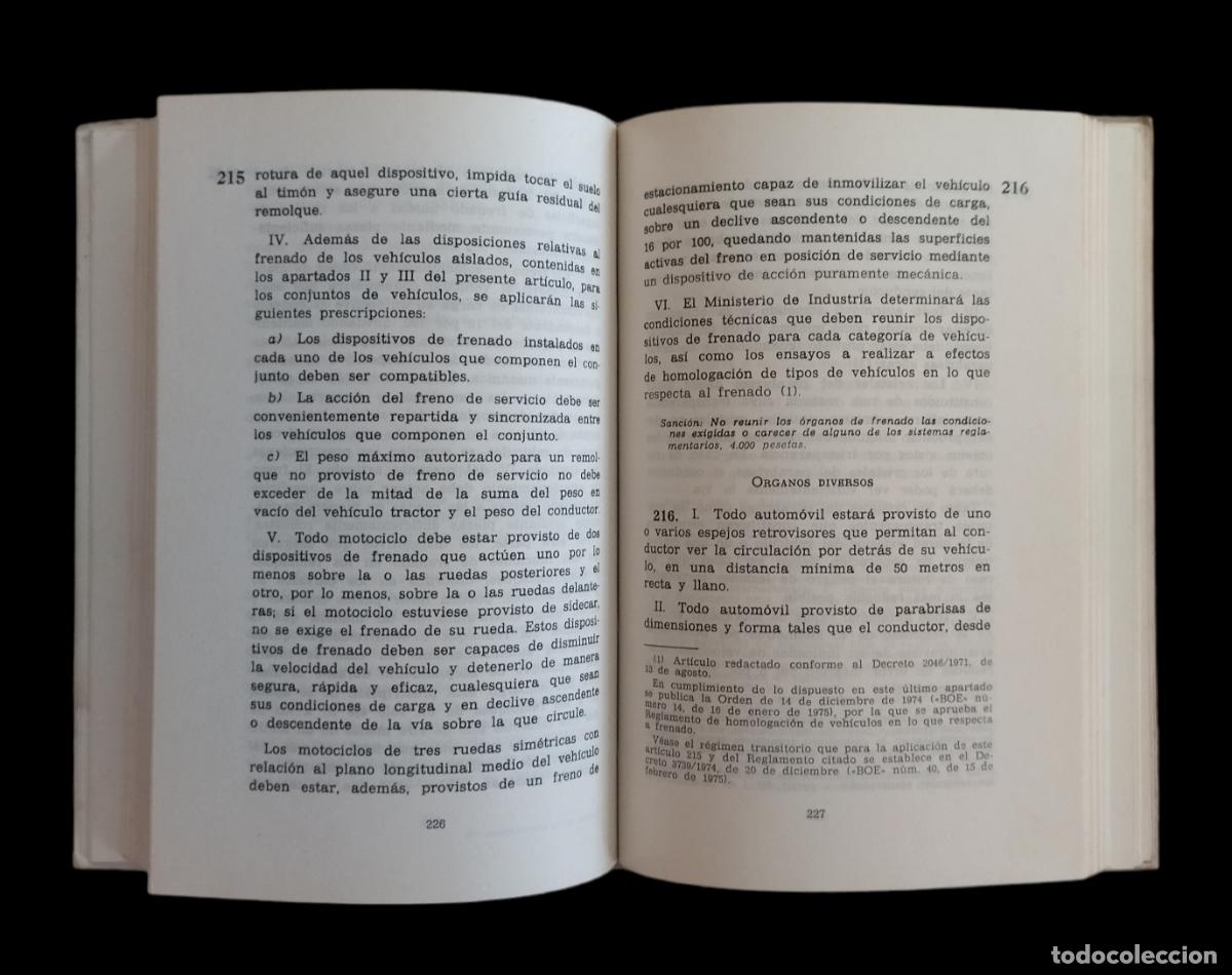 Libros de segunda mano: CODIGO DE LA CIRCULACI&Oacute;N - EDICI&Oacute;N OFICIAL 1975. - Foto 5