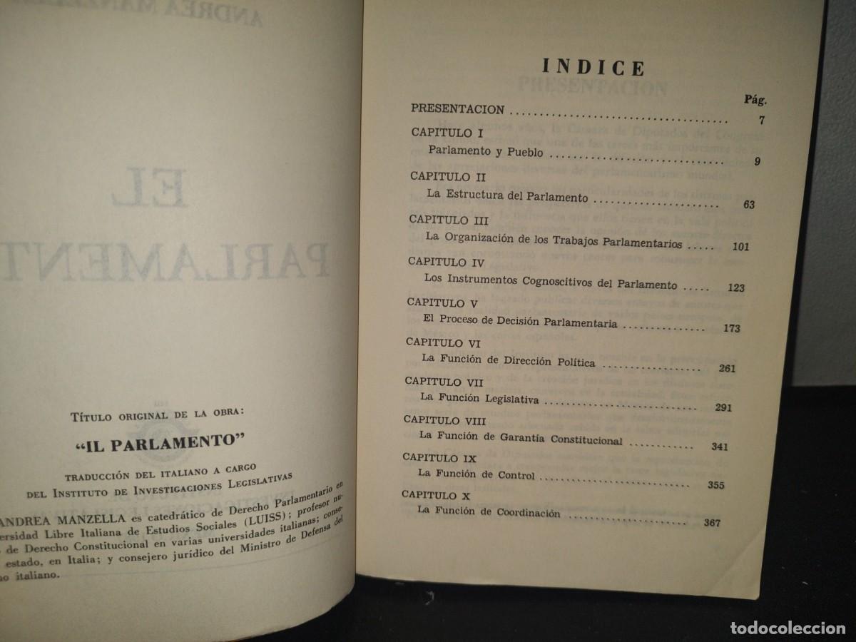 Libros de segunda mano: 34- EL PARLAMENTO - ANDREA MANZELLA - Foto 4