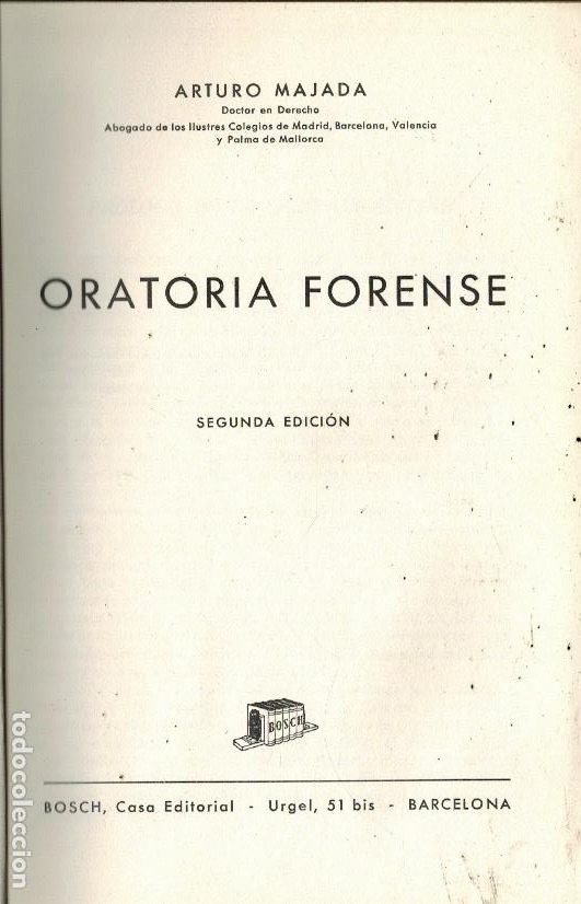 Libros de segunda mano: ORATORIA FORENSE - Foto 1