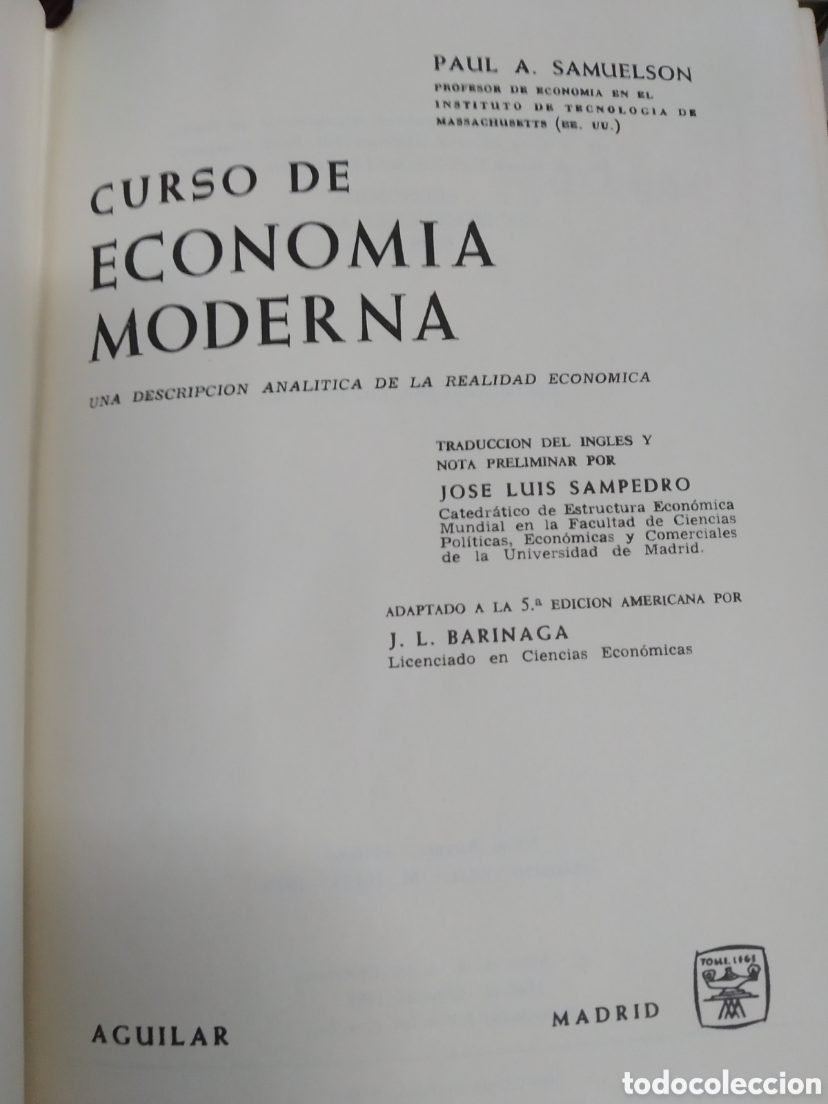 Libros de segunda mano: CURSO DE ECONOM&Iacute;A MODERNA. PAUL A. SAMUELSON - Foto 2