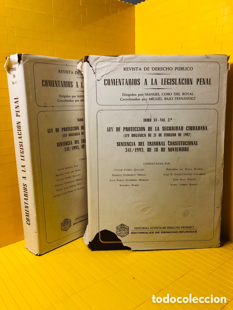 Libros de segunda mano: COMENTARIOS A LA LEGISLACION PENAL--TOMO XV VOLUMEN 1 Y VOLUMEN 2--1992