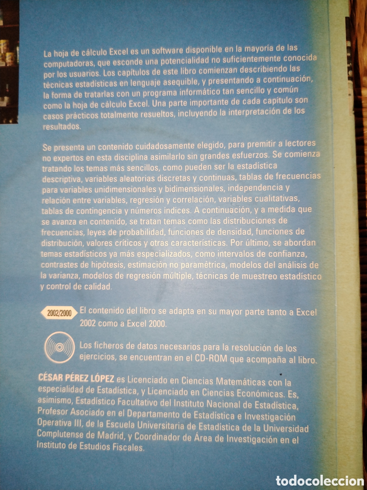 Libros de segunda mano: Estad&iacute;stica aplicada a trav&eacute;s de Excel. C&eacute;sar P&eacute;rez - Foto 2
