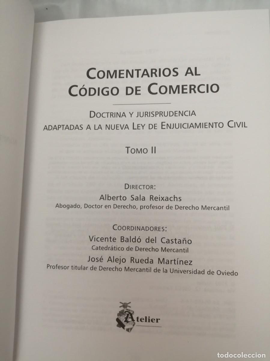 Libros de segunda mano: Comentarios al C&oacute;digo de Comercio. Tomos I, II y III (Obra completa en 3 Tomos) - Foto 3