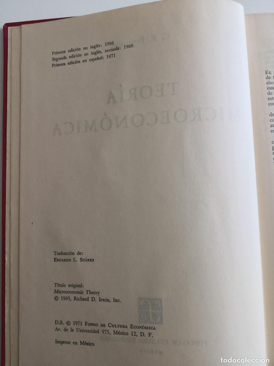 Libros de segunda mano: TEOERIA MICROECONOMICA C.E.FERGUSON - Foto 4